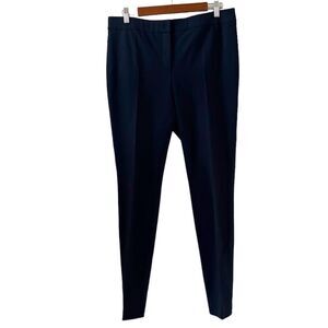 Akris Punto Deep Navy Pleated Straight Leg Trousers Size 12